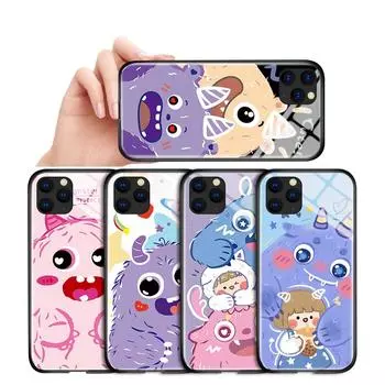 Мультяшный монстр для женщин и девочек, чехол для телефона из закаленного стекла для iPhone Samsung Galaxy Infinix, противоударный чехол из ТПУ с мягкими краями, чехол для смартфона iPhone 11 Pro Max