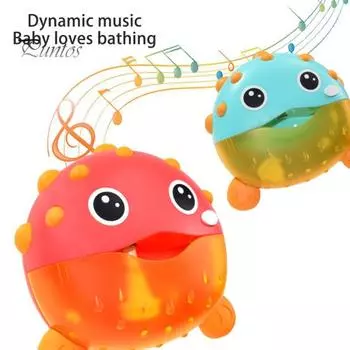 Мультяшный мыльный пузырь, игрушка для ванны с музыкальной присоской, электрический автоматический мыльный пузырь, игрушка для душа для детей, подарок для мальчиков и девочек красный