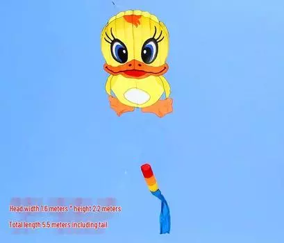 Мультяшный надувной воздушный змей в виде желтого утенка: Легко летать, Ветроустойчивый