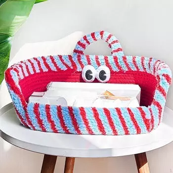 Мультяшный настольный органайзер фермерская корзина полосатый рот закуска для