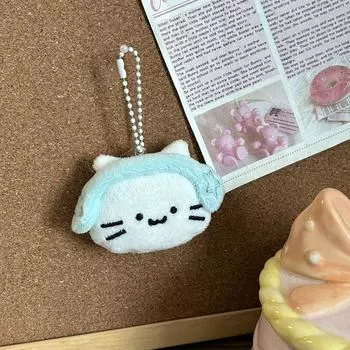 Мультяшный наушник кошка плюшевый брелок милые мягкие игрушки брелок рюкзак кулон украшения аксессуары пара подарок на день рождения