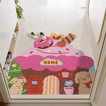Мультяшный нерегулярный шелковый коврик для двери, царапающий грязь, может порезать ногу, износостойкий противоскользящий коврик для двери 40 * 60cm