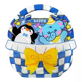 Мультяшный пакет для выпечки с застежкой-молнией, герметичный пакет для конфет, портативный упаковочный пакет для закусок One Size синий