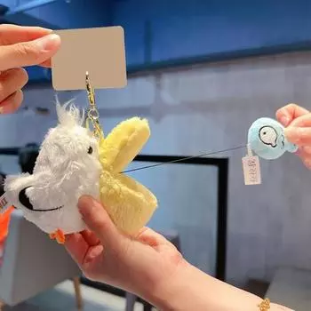 Мультяшный пеликан, плюшевая игрушка-кукла, брелок для детей, мягкий полипропилен, хлопок, наполнитель, забавный подарок, портативная сумка, подвеска с рыбными деньгами, подарок для мальчиков и девочек розовый