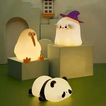Мультяшный перезаряжаемый ночник светодиодная настольная лампа силиконовый призрак киви панда подарок на день рождения детская комната спальня ночник