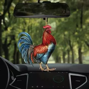 Мультяшный петух акриловый кулон милый рождественский елочный подвесной орнамент очаровательное рождественское украшение для петуха