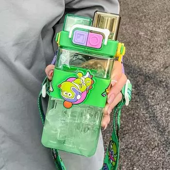 Мультяшный пластиковый стакан для воды 19,27 унций, стакан для питьевой воды, стакан для питья с ремешком, портативный