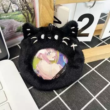 Мультяшный плюшевый 3-дюймовый держатель для фотокарт Kpop с изображением животных, сумка-подвеска, школьные канцелярские принадлежности