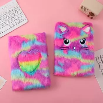 Мультяшный плюшевый блокнот, креативный и милый плюшевый блокнот, детский блокнот для учета рук 15