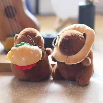 Мультяшный плюшевый брелок Capybara для женщин и девочек, милая мягкая кукла, игрушка, рюкзак, подвеска, украшения, аксессуары, подарки на день рождения