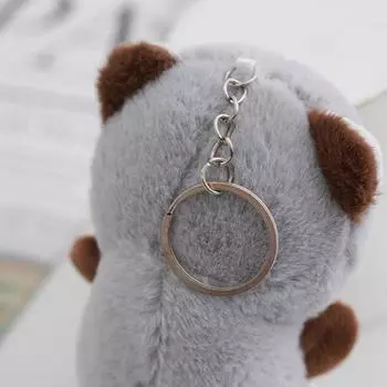 Мультяшный плюшевый длиннохвостый енот мягкая кукла игрушки кулон брелок рюкзак украшения подарки серый