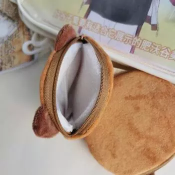 Мультяшный плюшевый кошелек для монет, милая кукла-капибара, сумка для хранения монет, детская подарочная игрушка