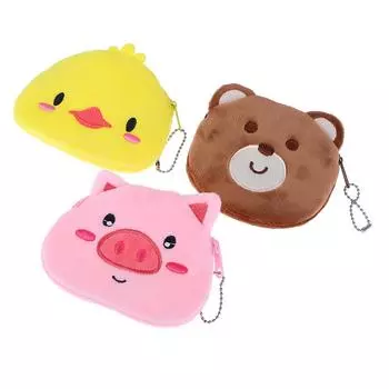 Мультяшный плюшевый кошелек для монет в виде животных, милая панда, поросенок, медведь, курица, сумка для мелочи, маленький кошелек, сумка для хранения для подарков для детей