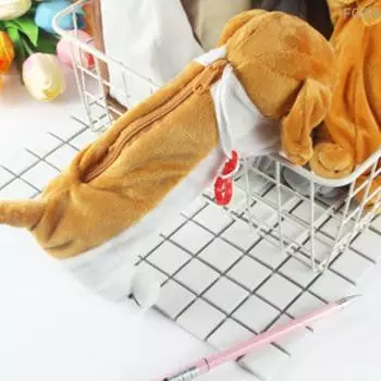 Мультяшный плюшевый пенал Kawaii плюшевая собака щенок школьные канцелярские принадлежности пеналы для детей канцелярские принадлежности пенал