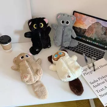 Мультяшный плюшевый пенал с изображением кота, большая вместительная сумка для хранения канцелярских принадлежностей, модная сумка для ручек, милая мягкая игрушка в виде кота, сумка для карандашей, подарки A4