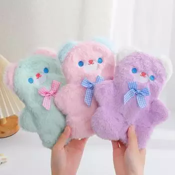 Мультяшный плюшевый пенал с медведем для студентов и девочек, большой емкости, пенал для хранения, сумка для школьных канцелярских принадлежностей для студентов