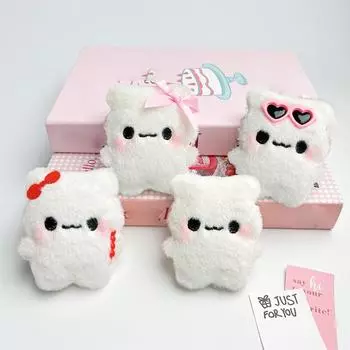 Мультяшный плюшевый пищащий медведь кукла игрушка брелок милый кулон сумка подвеска амулеты автомобильный брелок аксессуары для женщин пары кавайный подарок