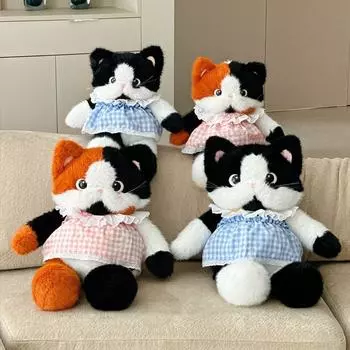 Мультяшный плюшевый рюкзак с изображением кофейного кота, плюшевая кукла-рюкзак с изображением кота, плюшевая сумка с изображением сиамского кота, друзья style 10