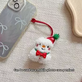 Мультяшный плюшевый Санта-Клаус, рождественская елка, наклейка с именем, кулон, Keychian, анти-потерянный знак, багажная бирка, подвеска, украшение для рюкзака