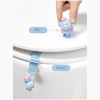 Мультяшный подъемник крышки унитаза держатель для открывания крышки унитаза ванная комната туалет антигрязный подъемник откидной крышки 2pack жёлтый