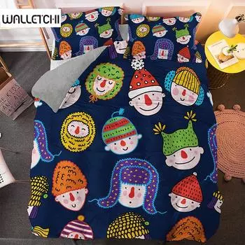 Мультяшный пододеяльник, комплект постельного белья размера King, из микрофибры, милый цветной аватар, комплект постельного белья для детей и подростков, мягкий, в стиле кавайи, пододеяльник EU single(135x200cm)