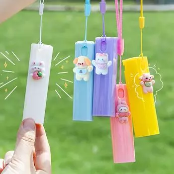 Мультяшный прямоугольный флакон-распылитель для духов, портативный дорожный флакон-распылитель с веревкой, контейнер для духов-распылителей белый