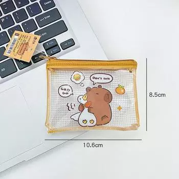 Мультяшный ПВХ Капибара кошелек для монет милый кошелек портативный водонепроницаемый мини сумка для хранения ключей наушники органайзер для детей подарки 1