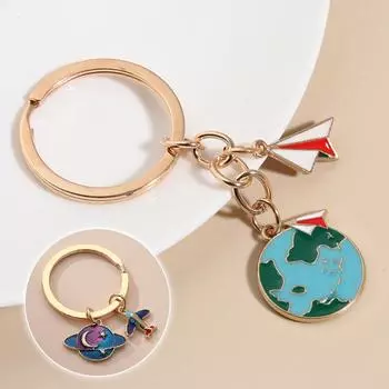 Мультяшный радуга самолет брелки кольца декоративные подвески держатель подарочные аксессуары