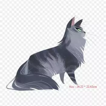 Мультяшный рисунок мейн-куна, абиссинский кот, утюг на теплопередаче, печать, виниловые нашивки, наклейки для одежды, аппликации «сделай сам», моющиеся нашивки