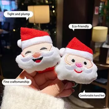 Мультяшный рождественский браслет с хлопками и игрушками, браслет с защелкой, браслет с запястьем, креативный милый браслет на руку, детские рождественские подарки A13