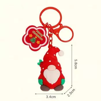 Мультяшный рождественский брелок, милый трехмерный Санта-Клаус, кукла, брелок, кулон, украшение для рюкзака, аксессуары, рождественские подарки красный