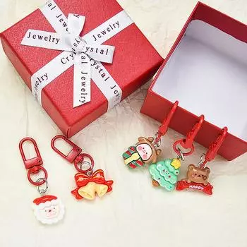 Мультяшный рождественский брелок-подвеска, милая мода, рождественская елка, снеговик, брелоки, кавайный рюкзак, украшения, аксессуары, подарки A1