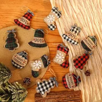 Мультяшный рождественский льняной плед подвесной декор рождественские колокольчики шар украшения отель офис декор серый