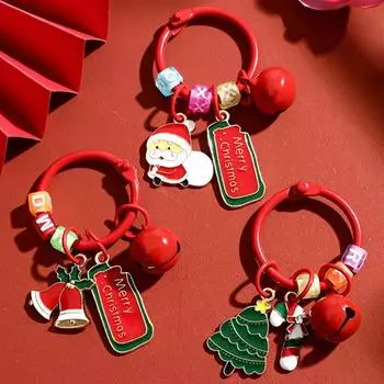 Мультяшный рождественский маленький брелок-подвеска с изображением Санта-Клауса из металла E