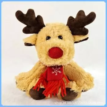 Мультяшный Рождественский олень, плюшевая игрушка, новый шарф, кукла-животное, зимний лось, рождественский подарок