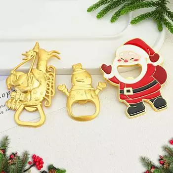 Мультяшный рождественский открывалка для бутылок Санта-Клаус Лось Олень Магнит на холодильник Сплав Декоративный снеговик Консервный открывалка Рождество