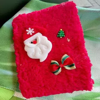 Мультяшный рождественский плюшевый блокнот мягкий дневник горизонтальная линия руководство для детей зелёный