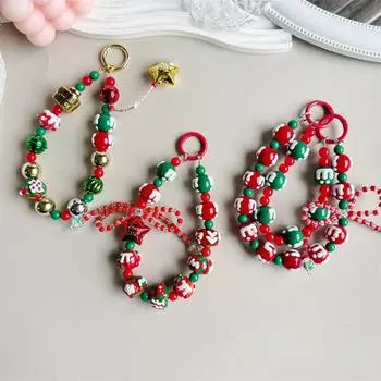 Мультяшный рождественский телефонный шнурок рождественская бисерная цепочка мобильный телефон цепочка кулон анти-потерянный браслет мобильный телефон ремешок брелок A2