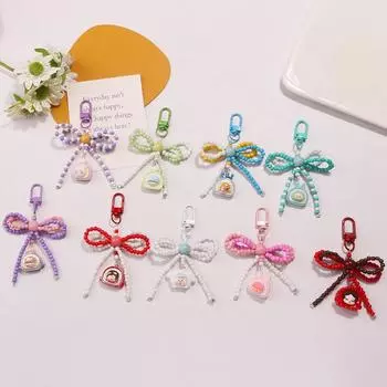 Мультяшный рюкзак кукла брелок милый бант бусины брелок брелок для женщин животное автомобильный ключ наушники чехол сумка ювелирные изделия