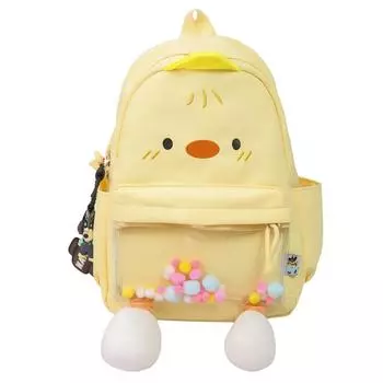Мультяшный рюкзак-утенок, контрастный цвет, школьный рюкзак, рюкзак большой вместимости жёлтый