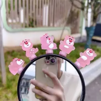 Мультяшный руль мотоцикла светящийся клубничный медведь шлем украшения велосипед электрические украшения аксессуары для верховой езды 1PCS