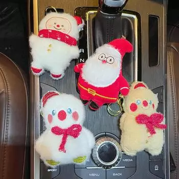 Мультяшный Санта-Клаус Снеговик Плюшевый Брелок Подвеска Забавный Брелок Изысканный Рюкзак Украшения Аксессуары Подарки
