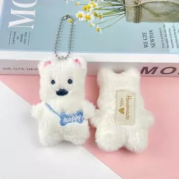 Мультяшный щенок Вест-Хайленда, плюшевая кукла, гарнитура, щенок, брелок, сумка, подвеска, амулеты, автомобильный брелок, аксессуары для женщин и детей, подарок as the picture