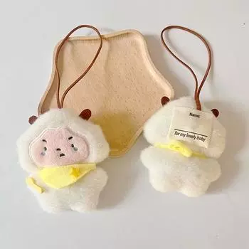 Мультяшный серый волк ленивая овца пищащая плюшевая игрушка анти-потеряшка бирка с именем мягкая кукла брелок рюкзак кулон сумка амулеты для ребенка подарок серый