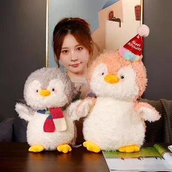 Мультяшный шарф маленький пингвин плюшевая игрушка в шляпе кукла пингвин 25cm0.15kg