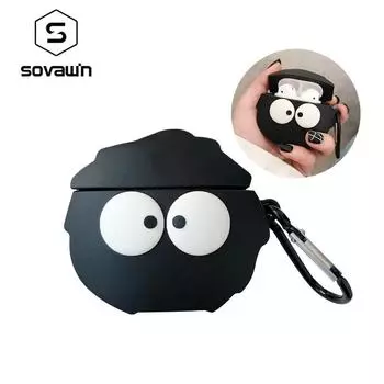 Мультяшный силиконовый чехол для Apple AirPods Pro, чехол, милый чехол для беспроводной гарнитуры Air Pods 3 2 1, противоударный чехол чёрный