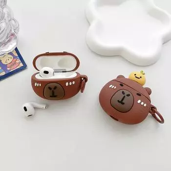 Мультяшный силиконовый чехол для наушников Bluetooth для Airpods 1/2/3/Pro защитный чехол милый чехол для гарнитуры Capybara для Airpods Pro 2 For Airpods 1 2