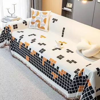 Мультяшный скандинавский стиль квадратный шенилловый диван-полотенце все включено универсальный чехол для дивана тканевый чехол от пыли против царапин 180*130cm