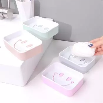 Мультяшный смайлик одинарная сливная мыльница большая мыльница для белья мыльница для ванной комнаты мыльница Wall absorption розовый