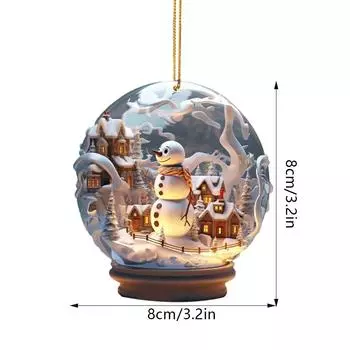 Мультяшный снеговик акриловое украшение на елку подвеска для сада легкая и праздничная вечеринка A0D0 3-1pcs